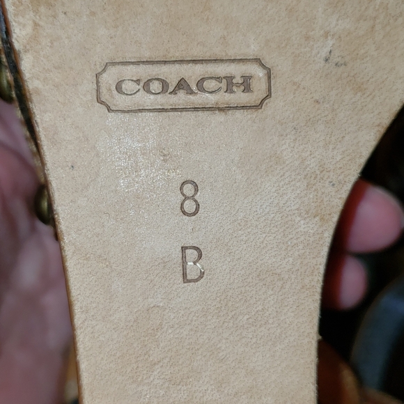 Coach Lynda Patchwork Leather Denim Snake Wedge 8 - Picture 11 of 16